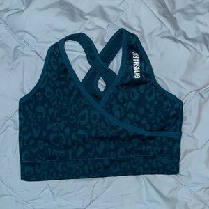 GymShark Adapt Animal Seamless Sports Bra - Medium - Teal